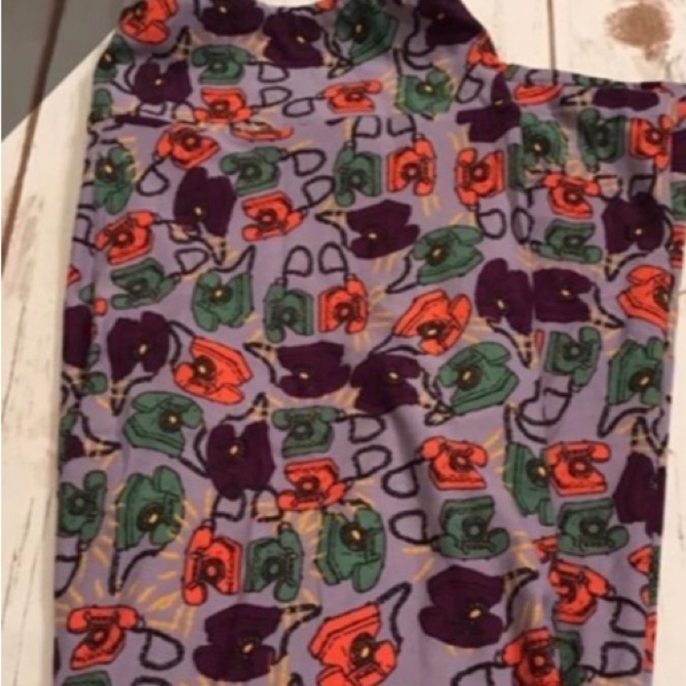 TC1 lularoe rotary phone 📞 Colorful Patterned Women's leggings